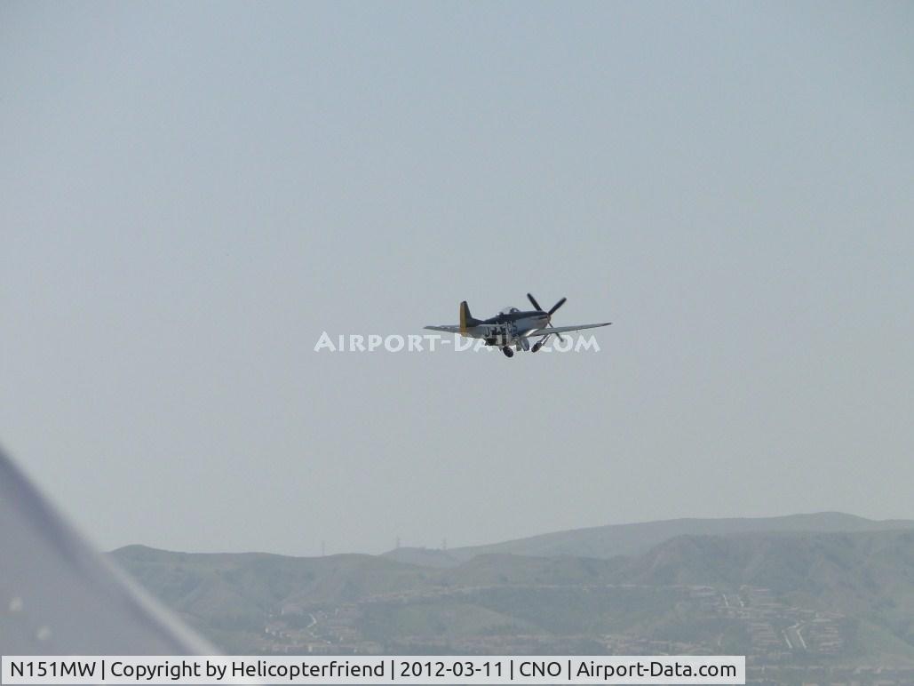 N151MW, 1945 North American P-51D Mustang C/N 124-48386, Adding power, climbing out and retracting the landing gear