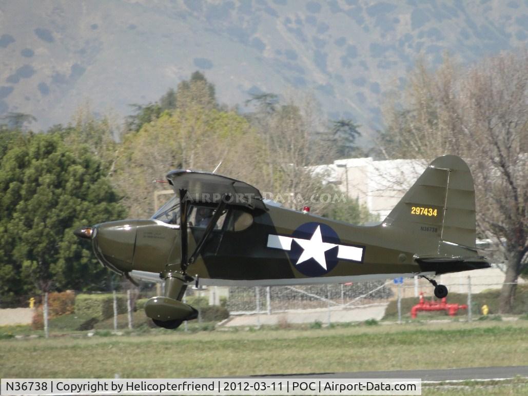 N36738, 1941 Stinson 10A C/N 8138, Slowly settling down