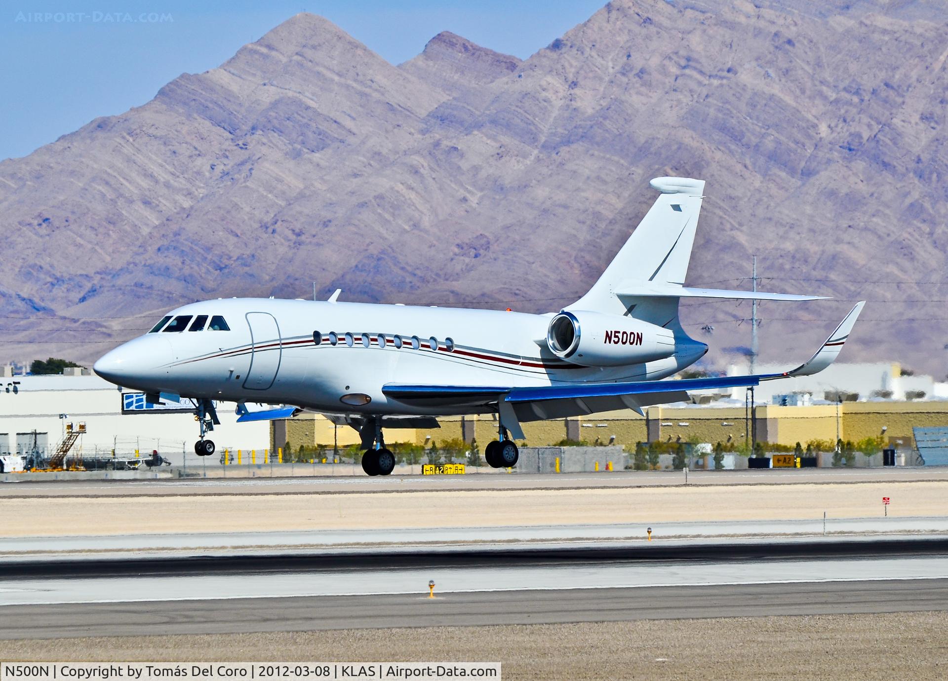 N500N, 2007 Dassault Falcon 2000EX C/N 142, N500N 2007 Dassault Aviation FALCON 2000EX C/N 142

- Las Vegas - McCarran International (LAS / KLAS)
USA - Nevada, March 8, 2012
Photo: Tomás Del Coro