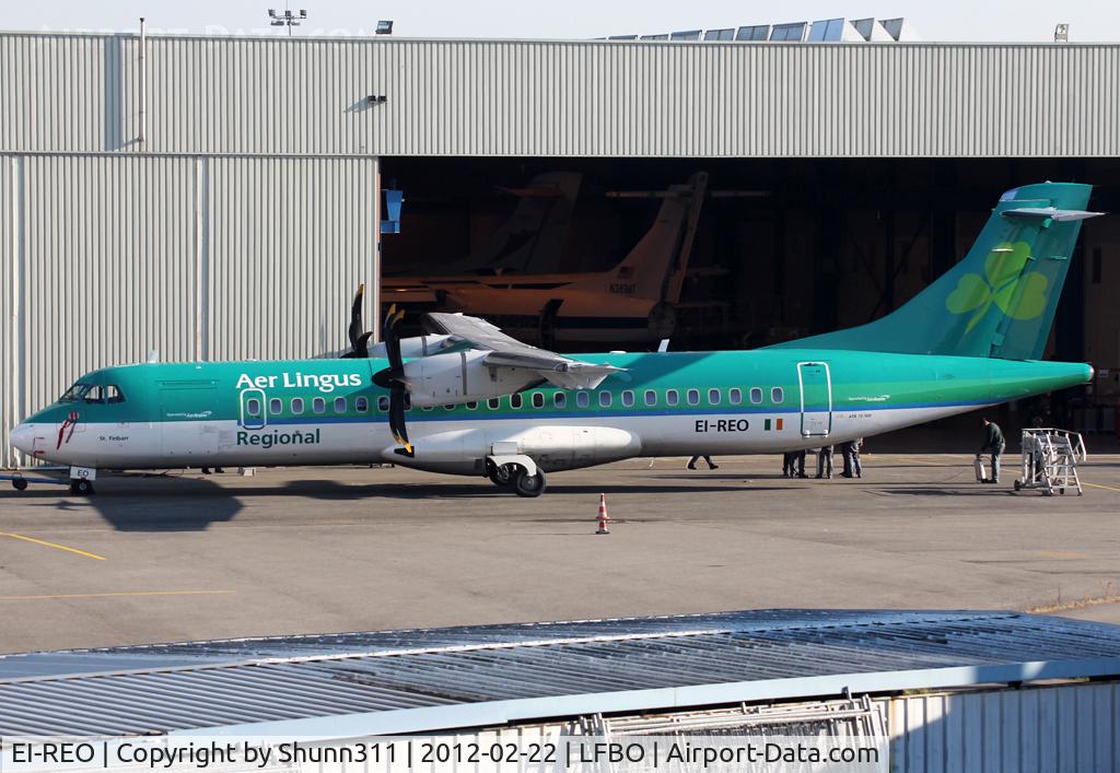 EI-REO, 2008 ATR 72-212A C/N 787, On overhaul at Latecoère Aeroservice facility...