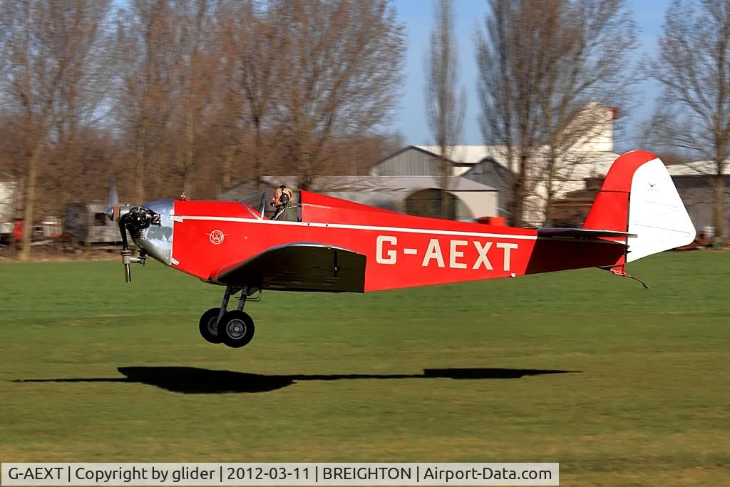 G-AEXT, 1937 Dart Kitten II C/N 123, The Kitten purring off into the blue!