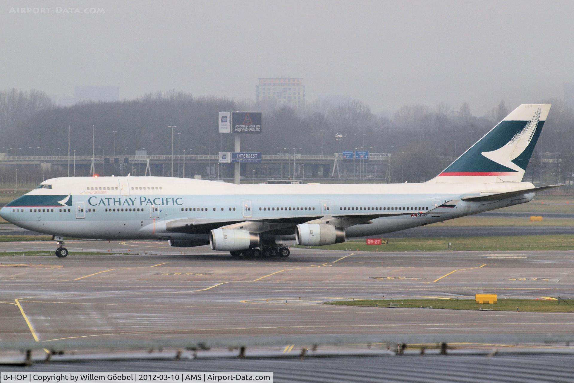 B-HOP, 1989 Boeing 747-467 C/N 23815, Landing on runway R36 of Schiphol Airport