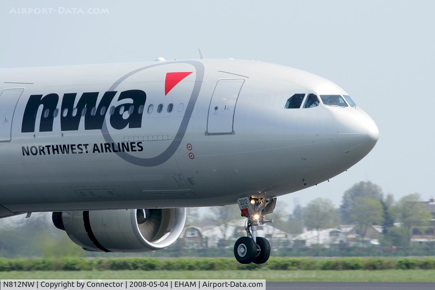 N812NW, 2006 Airbus A330-323 C/N 0784, Arriving at Amsterdam.