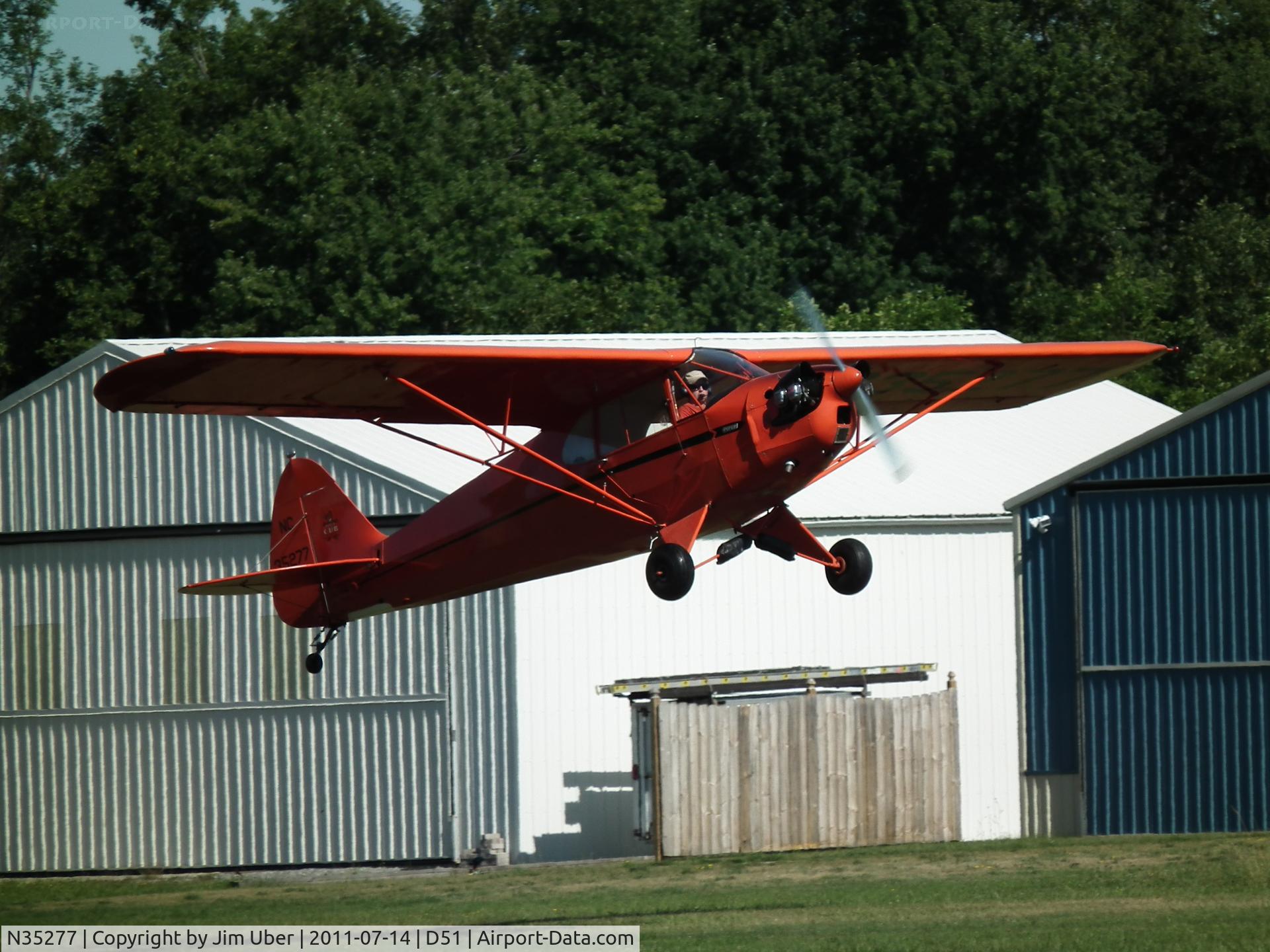 N35277, 1941 Piper J5A Cub Cruiser C/N 5-594, First time airborne in many years.