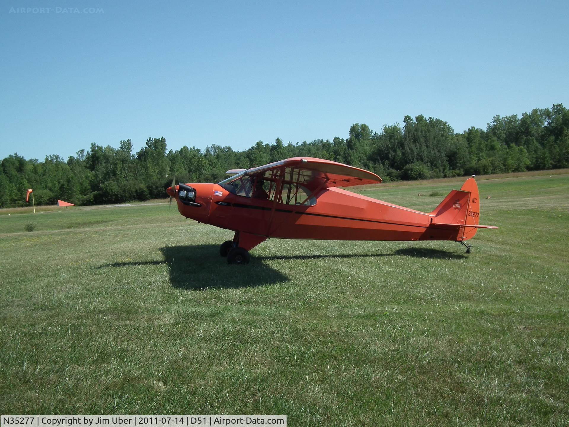 N35277, 1941 Piper J5A Cub Cruiser C/N 5-594, Just sittin' on my ramp at Clarence