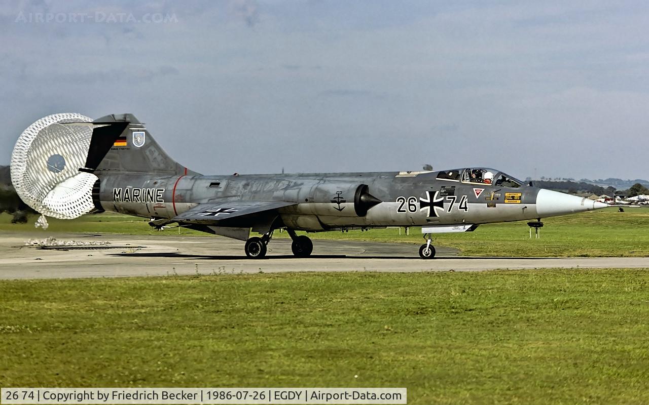 26 74, Lockheed F-104G Starfighter C/N 683-7420, vacating the runway