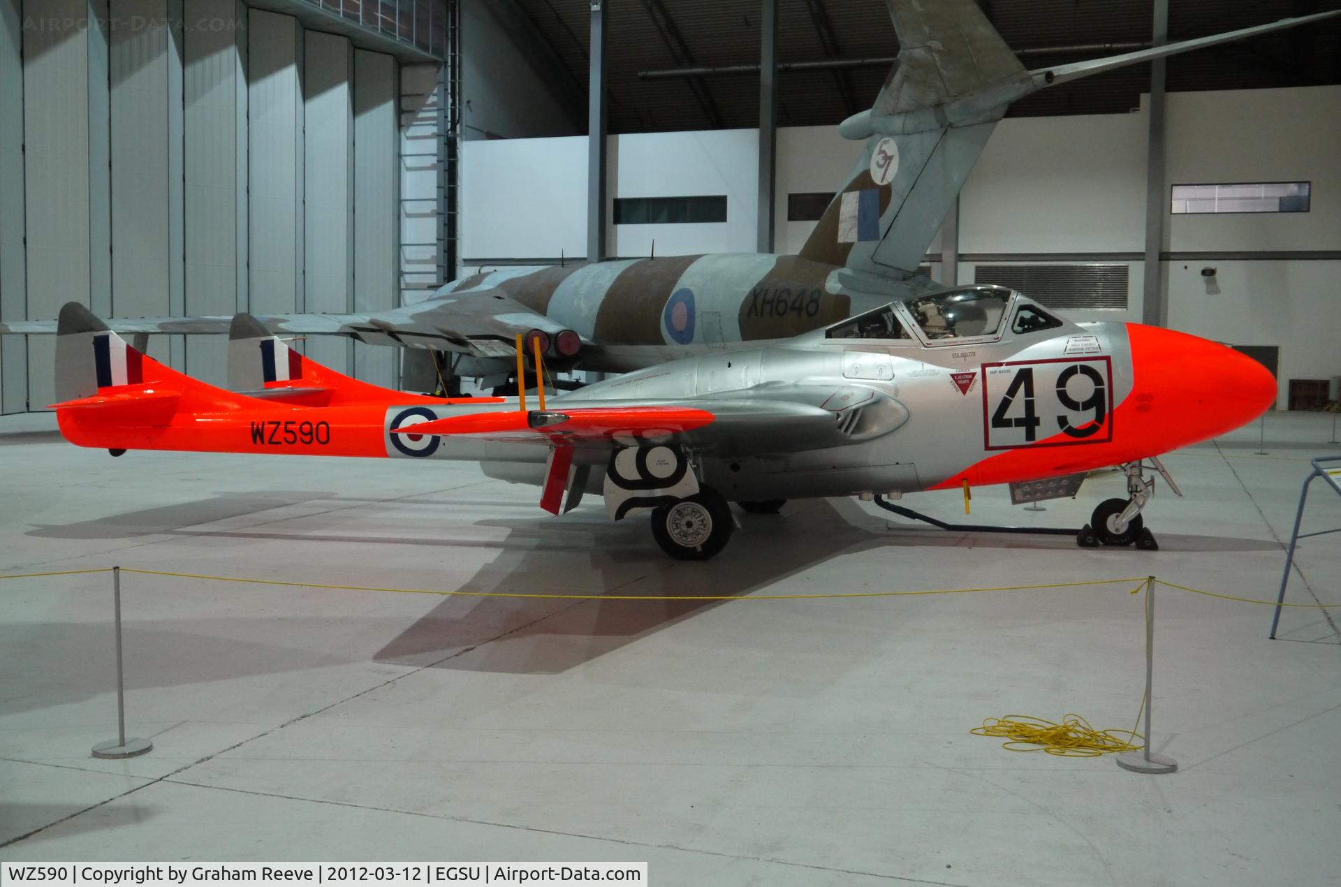 WZ590, 1953 De Havilland DH-115 Vampire T.11 C/N 15165, On display.