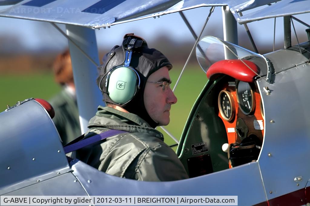 G-ABVE, 1932 Arrow Active 2 C/N 2, Pilot completing pre flight checks