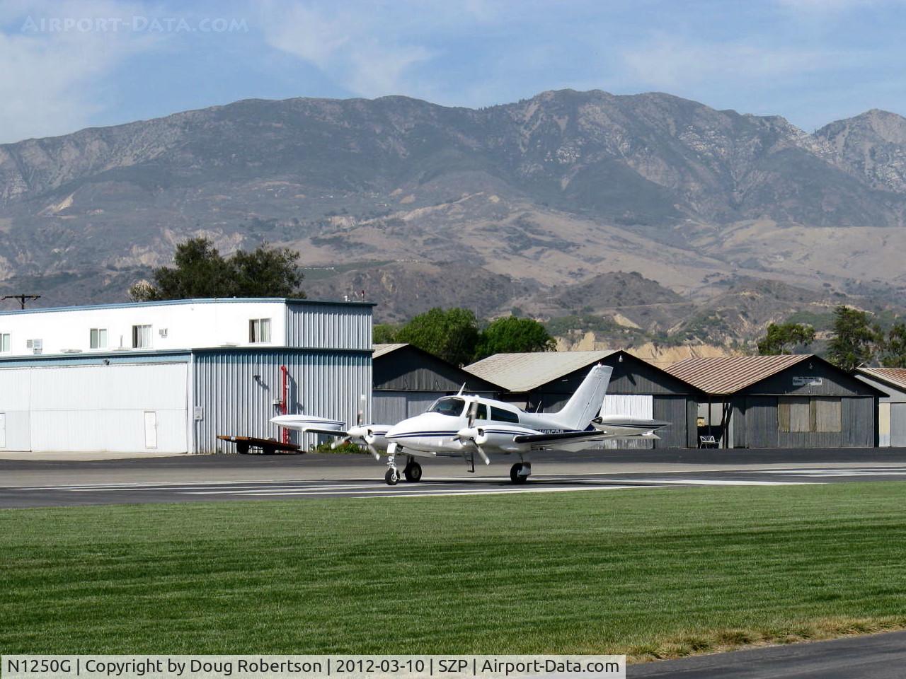 N1250G, 1974 Cessna 310Q C/N 310Q1101, 1974 Cessna 310Q, two Continental IO-470-VO 260 Hp each, landing roll Rwy 22, beautifully refinished