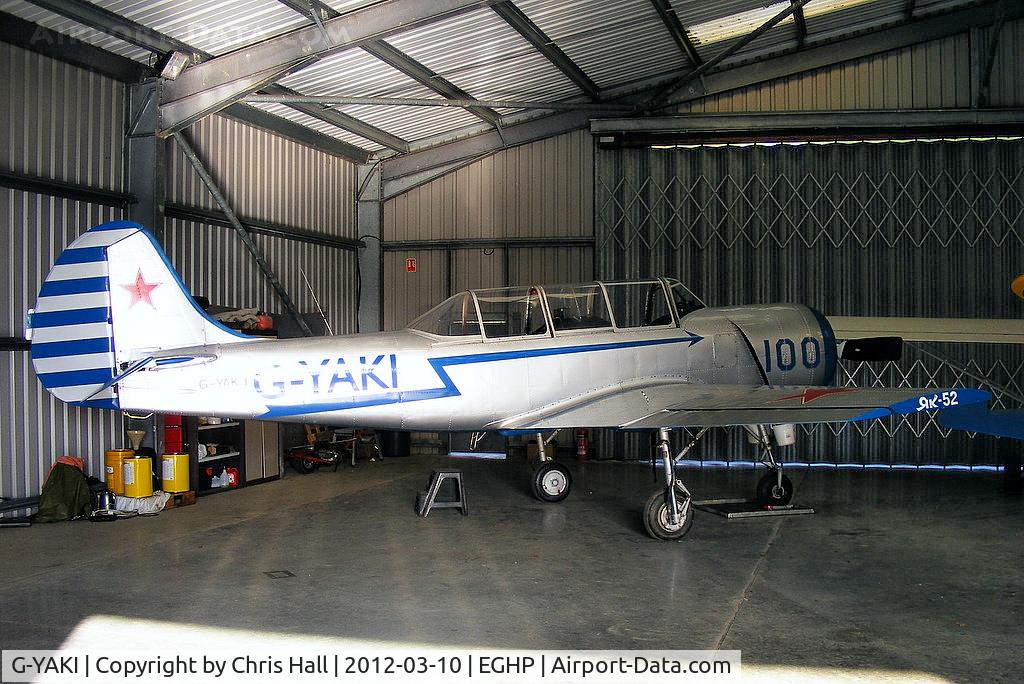 G-YAKI, 1986 Bacau Yak-52 C/N 866904, at Popham Airfield, Hampshire