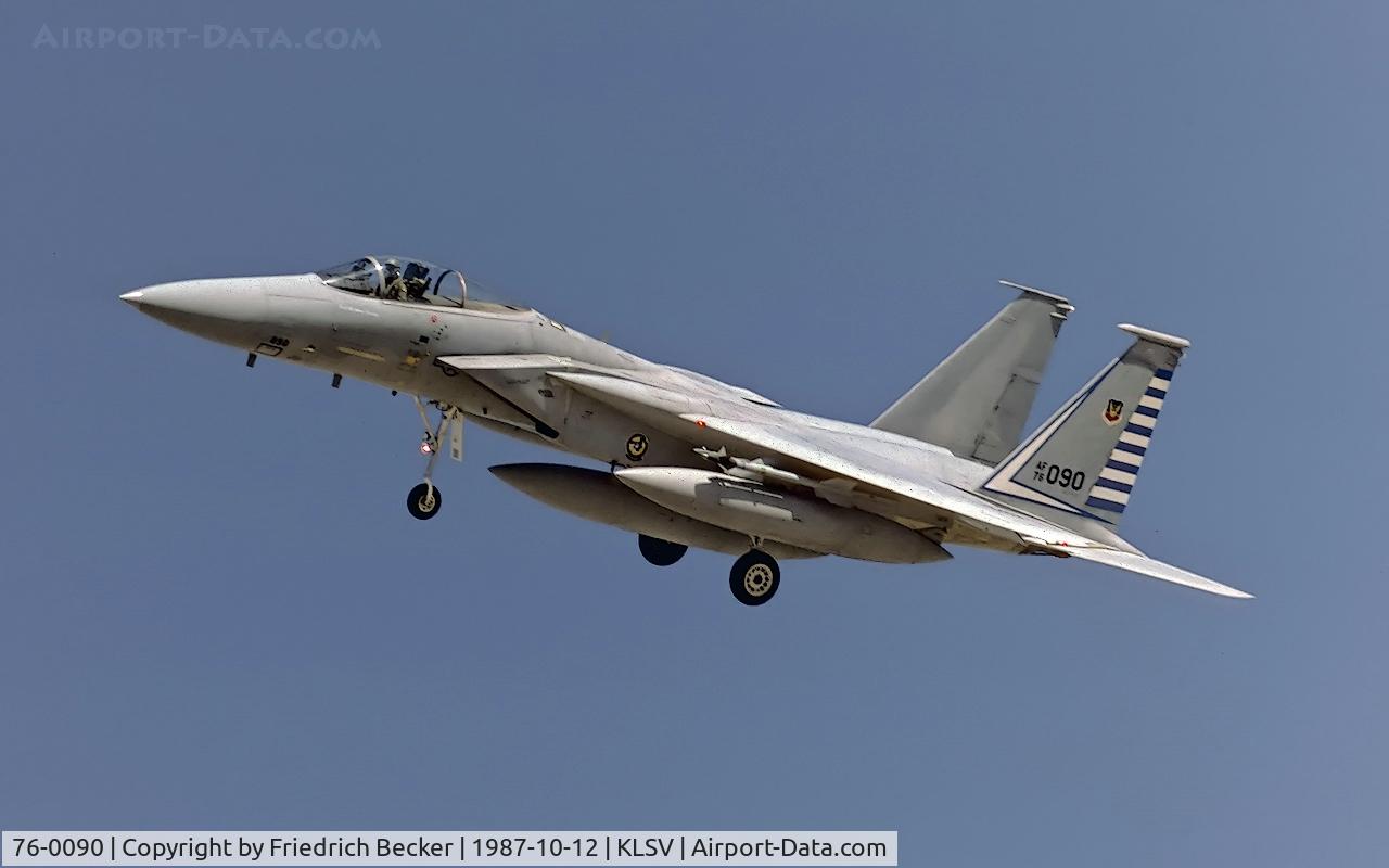 76-0090, 1976 McDonnell Douglas F-15A Eagle C/N 0283/A242, on final at Nellis AFB
