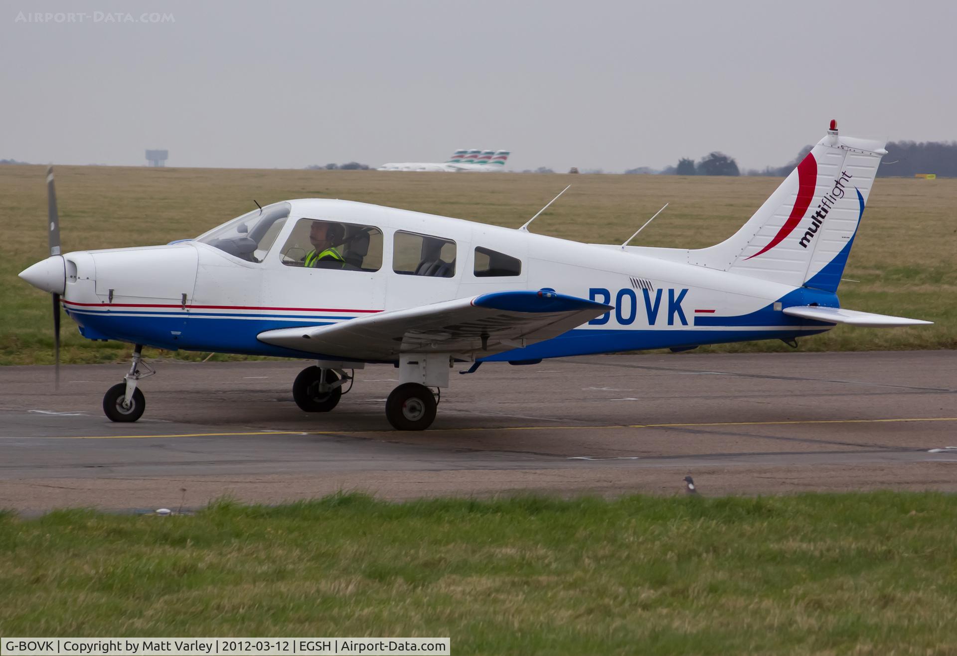 G-BOVK, 1985 Piper PA-28-161 Cherokee Warrior II C/N 28-8516061, Arriving at SaxonAir.