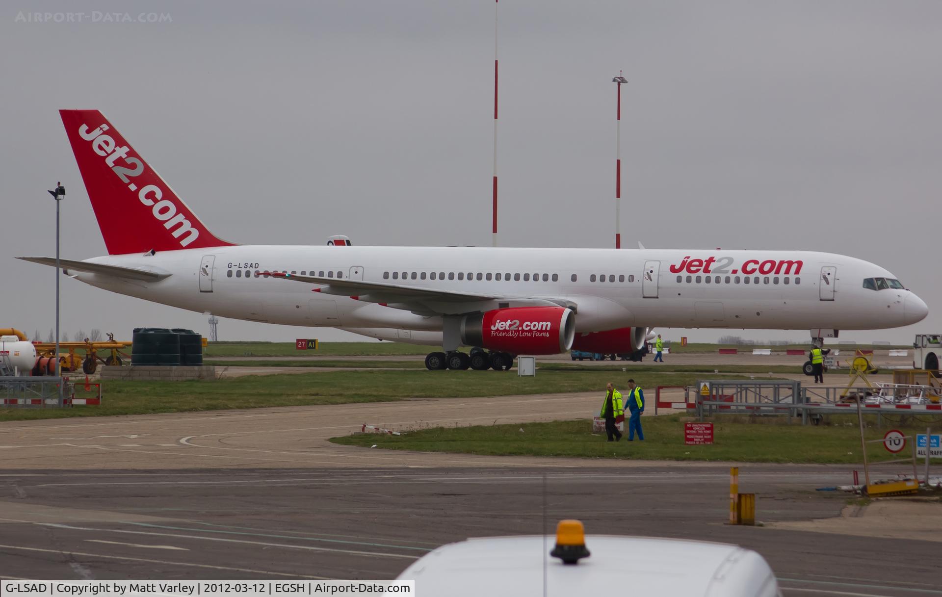 G-LSAD, 1989 Boeing 757-236 C/N 24397, Being towed to the Air Livery hangar for spray.