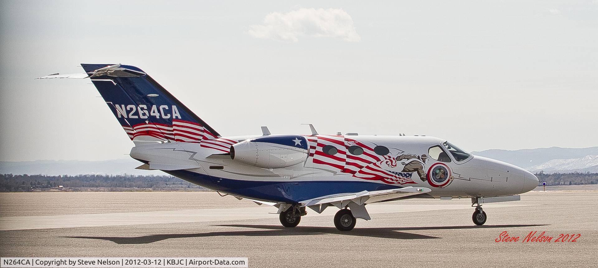 N264CA, Cessna 510 Citation Mustang C/N 510-0381, Captain America,  photographed @ kjbc   Broomfield, CO  3-11-12