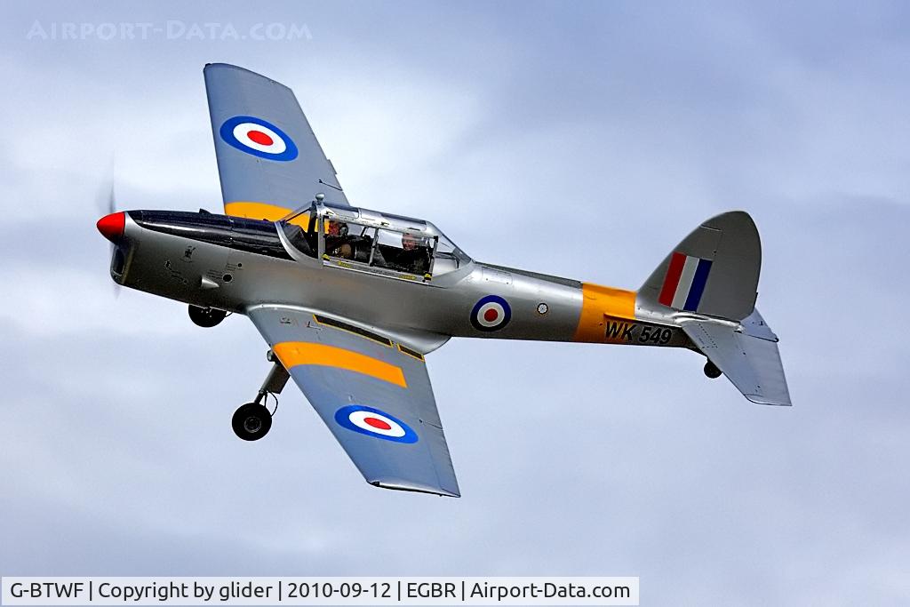 G-BTWF, 1951 De Havilland DHC-1 Chipmunk T.10 C/N C1/0564, Coming round the corner
