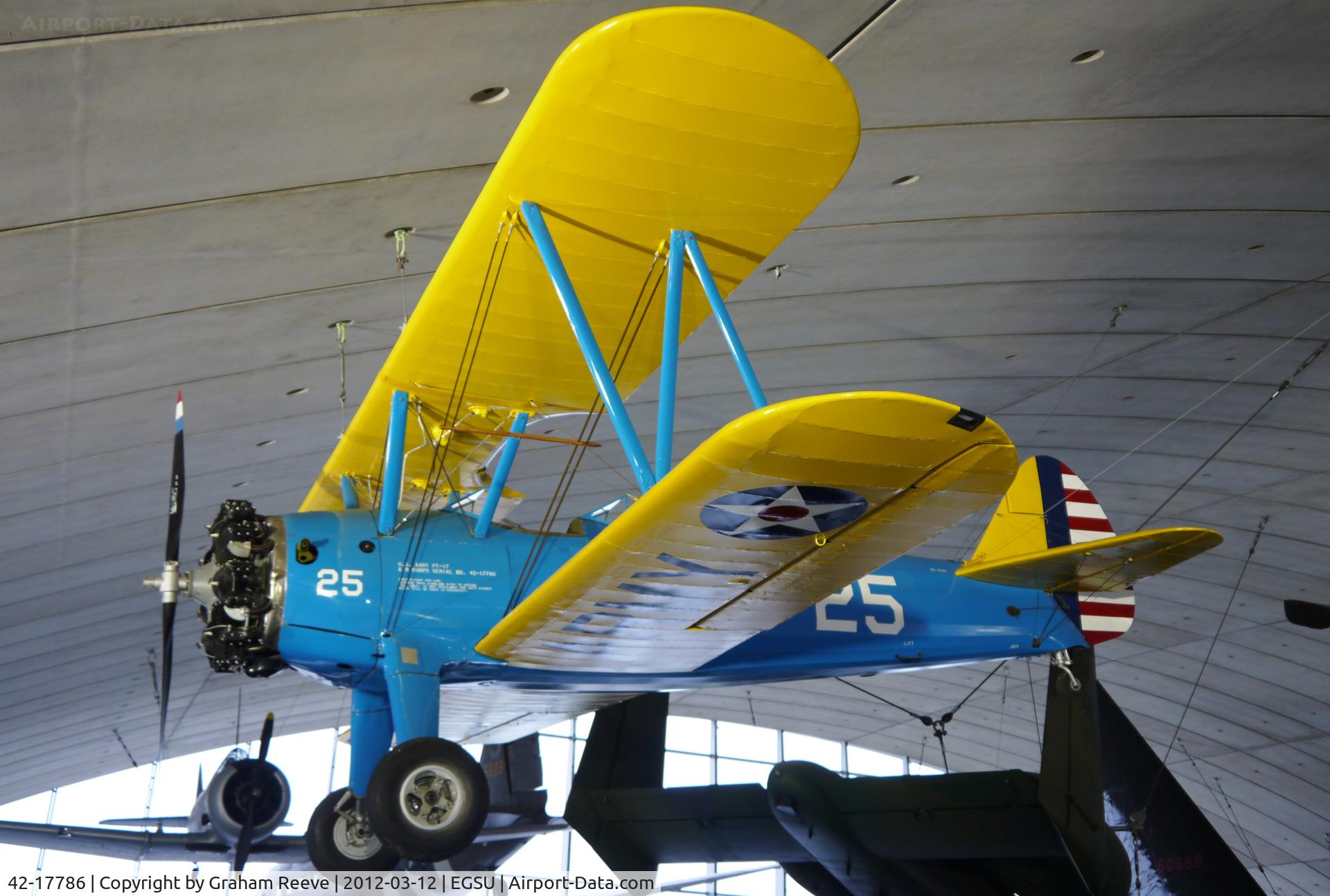 42-17786, 1941 Boeing PT-17 Kaydet (A75N1) C/N 75-1728, On display.