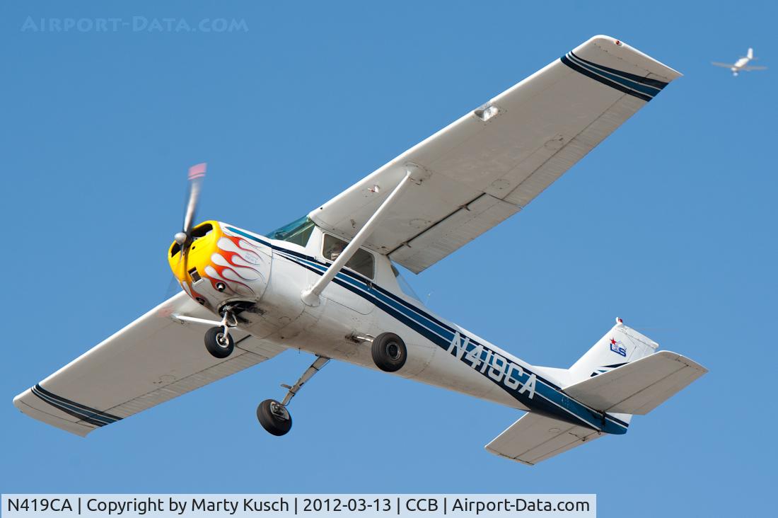 N419CA, 1968 Cessna 150H C/N 15069273, Departing Runway 24.