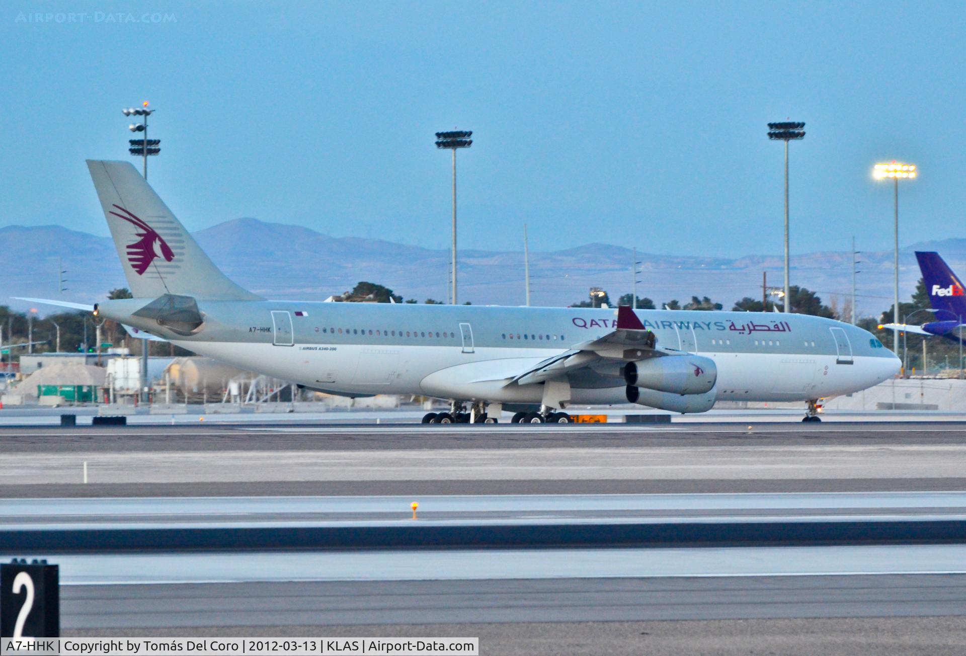 A7-HHK, 1993 Airbus A340-211 C/N 026, A7-HHK Qatar Airways (Qatar Amiri Flight) Airbus A340-211 (cn 026)

- Las Vegas - McCarran International (LAS / KLAS)
USA - Nevada, March 13, 2012
Photo: Tomás Del Coro