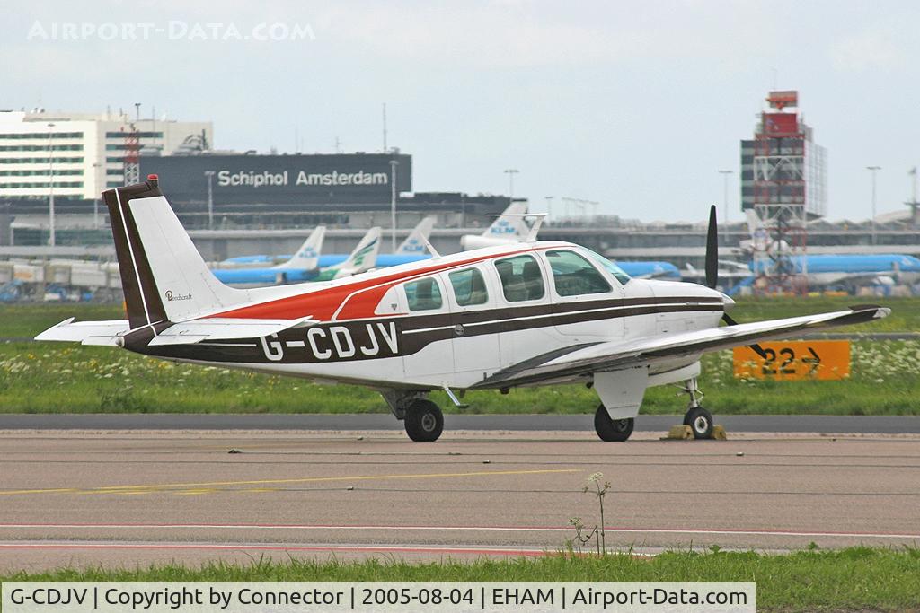 G-CDJV, 1976 Beech A36 Bonanza 36 C/N E-951, Waiting at Amsterdam.
