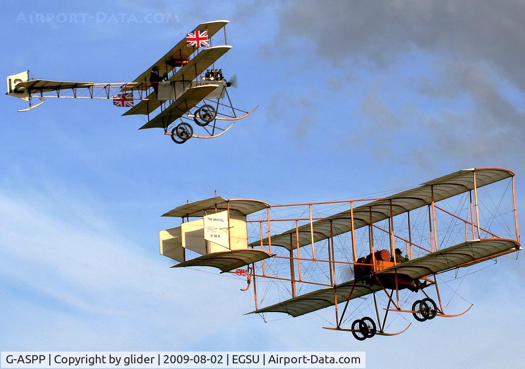 G-ASPP, 1964 Bristol Boxkite Replica C/N BM.7279, Two golden oldies! Shuttleworth at it's best!!