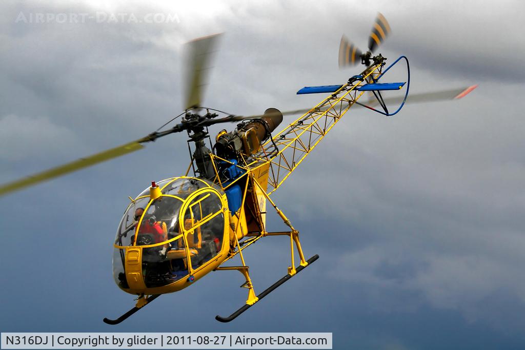N316DJ, Aerospatiale SA-315B Lama C/N 2505, Head down for departure