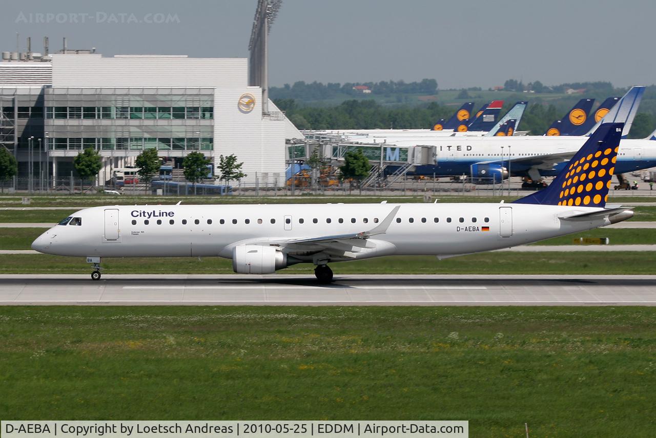 D-AEBA, 2009 Embraer 195LR (ERJ-190-200LR) C/N 19000314, DLH Cityline / Augsburg Airways