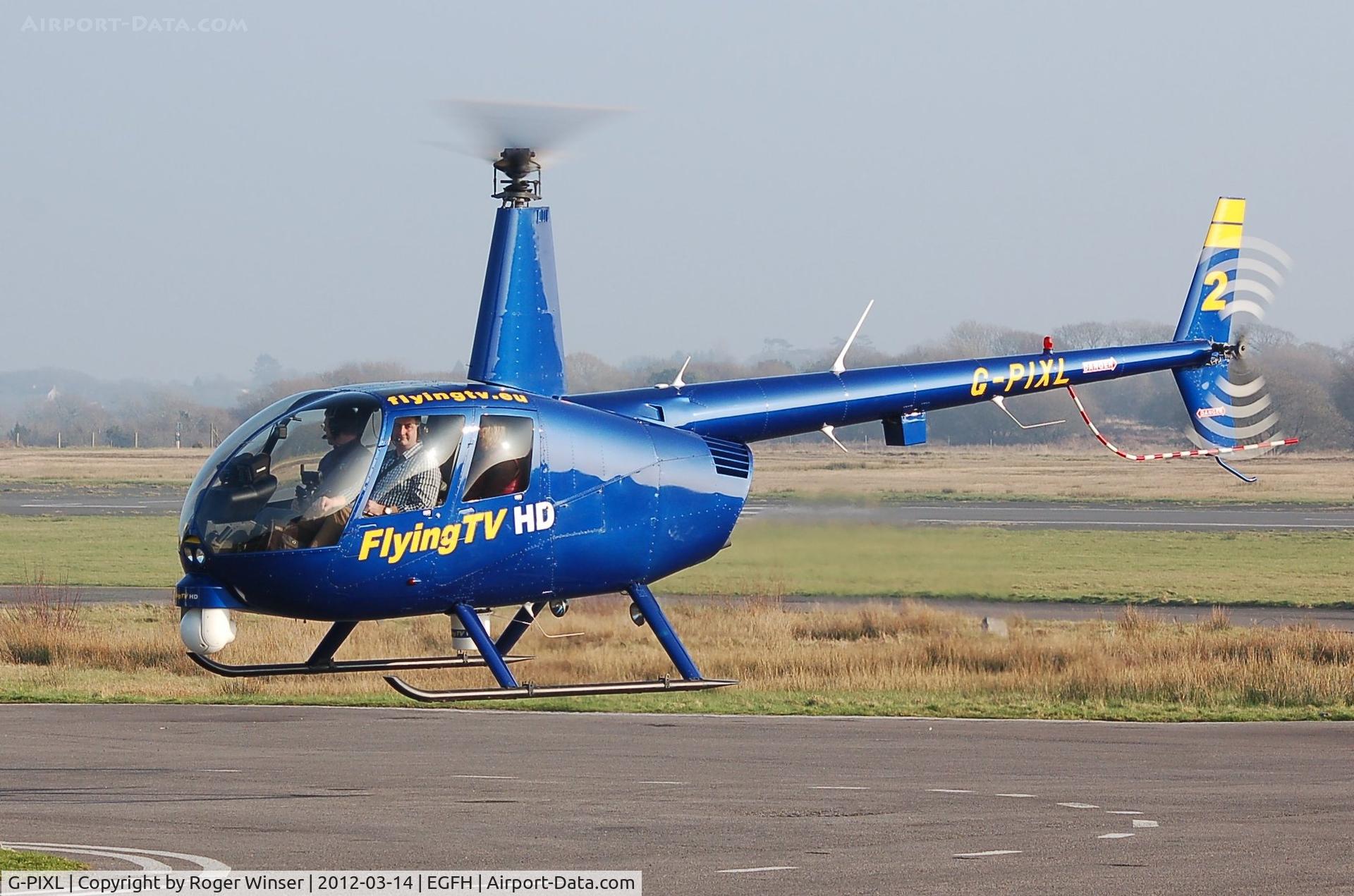 G-PIXL, 2006 Robinson R44 Raven II C/N 11221, Brief visit by Flying TV's Raven II.