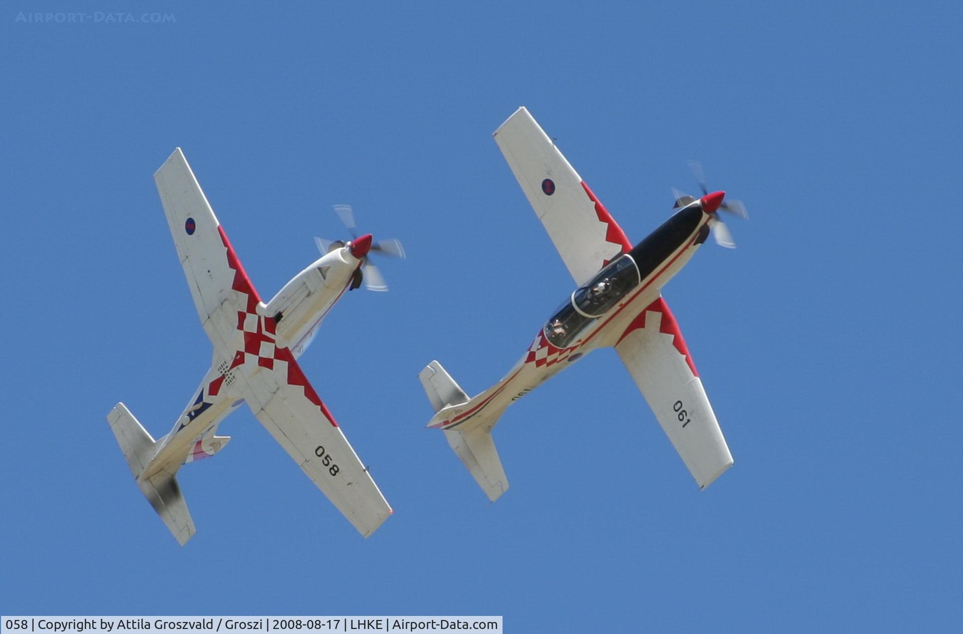 058, Pilatus PC-9M C/N 621, Kecskemét, Hungarian Air-Forces Base / LHKE / Hungary - Airshow '2008. Croatian Air Forces 058 and 061 Pilatus PC-9M to parade