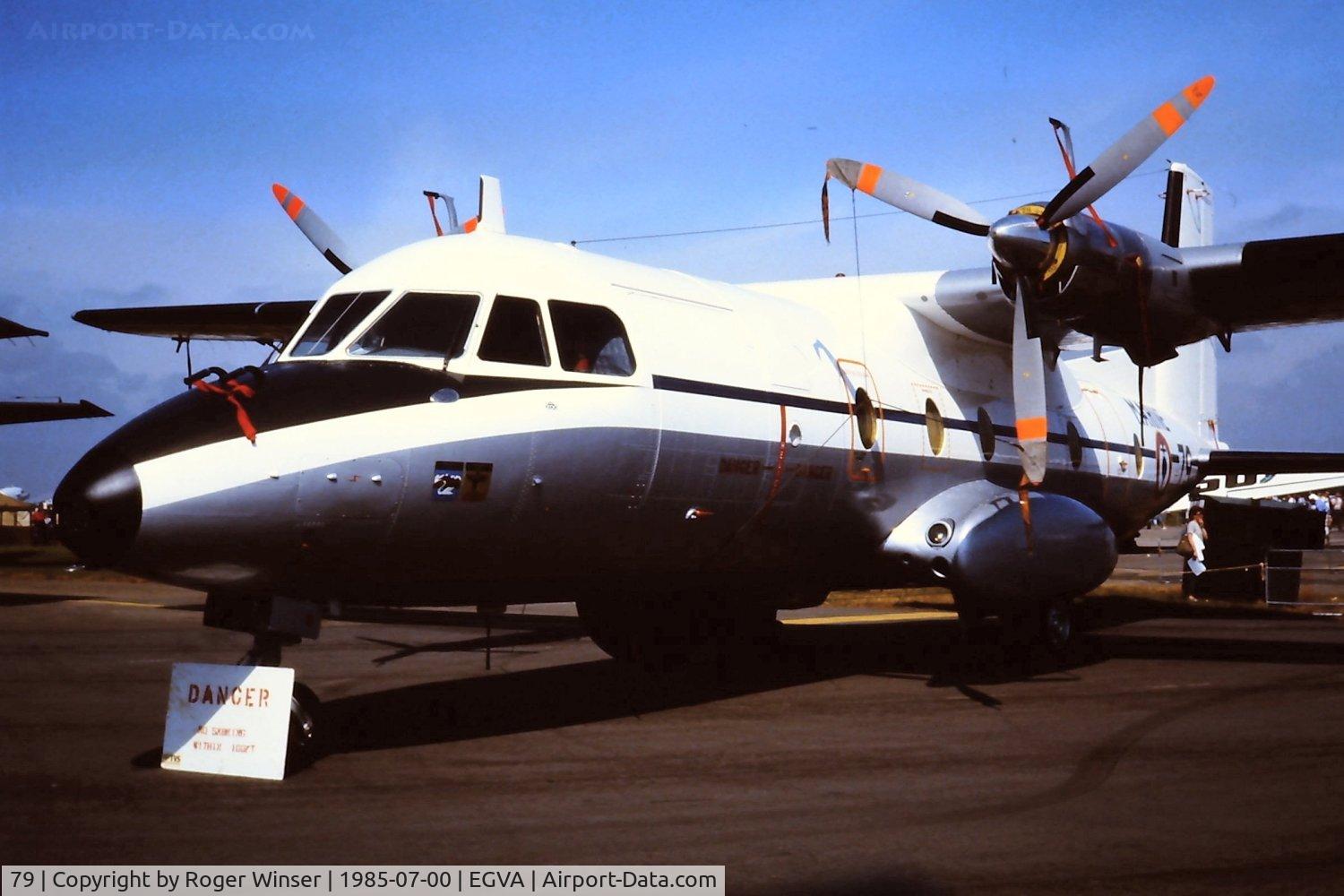 79, 1971 Nord N-262A-29 C/N 79, Fregate coded 79/MARINE of 3S French Navy. Attended  IAT 85 held at RAF Fairford in July 1985.