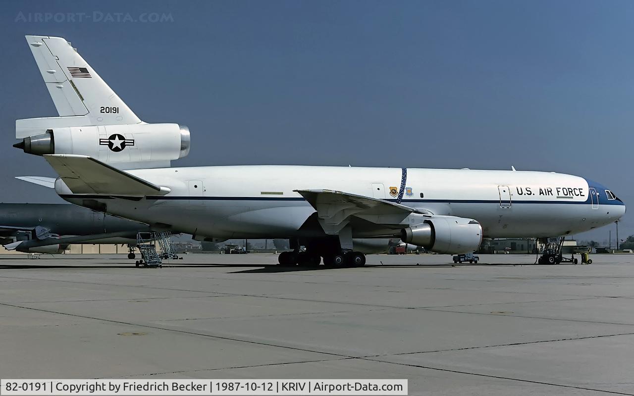 82-0191, 1983 McDonnell Douglas KC-10A Extender C/N 48213, flightline at March AFB