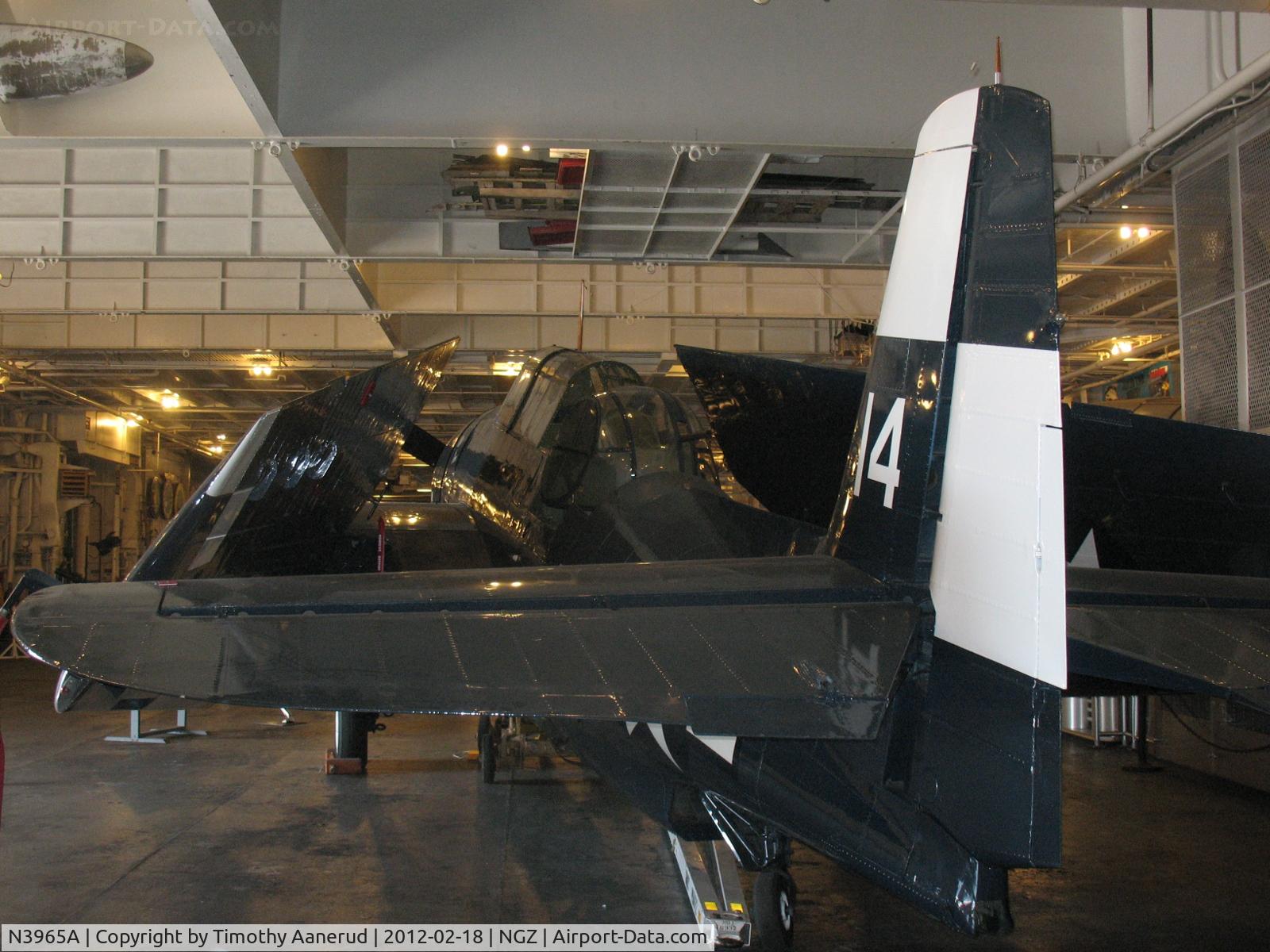 N3965A, 1958 General Motors TBM-3 Avenger C/N Not found (USN69375), 1942 Grumman J2F6, c/n: 86123, on the USS Hornet