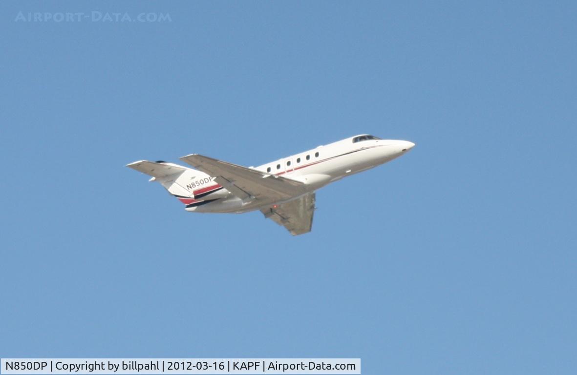 N850DP, 2000 Raytheon Hawker 800XP C/N 258468, Taking off from Naples Municipal 3-16-12 (KAPF)