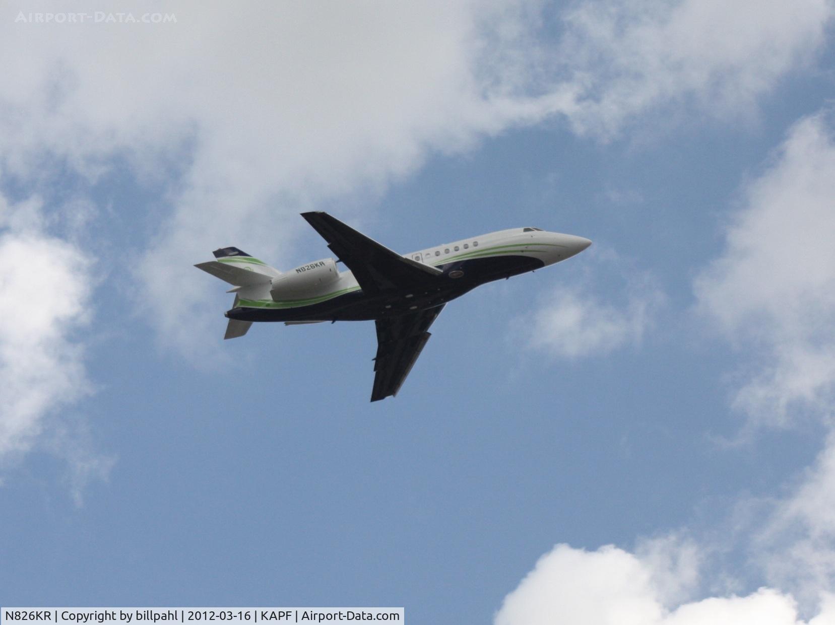N826KR, 2002 Dassault Falcon 2000 C/N 182, Just after takeoff from Naples Municipal