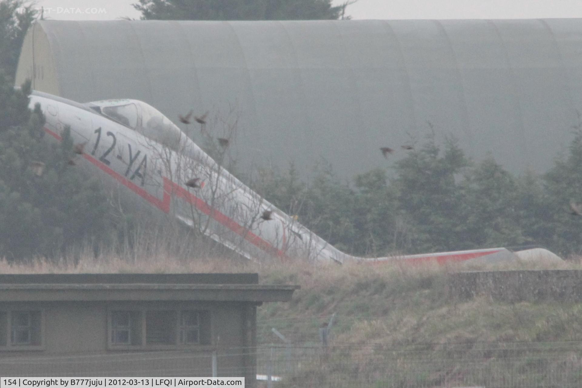154, Dassault Super Mystere B.2 C/N 154, preserved on pole at Cambrai