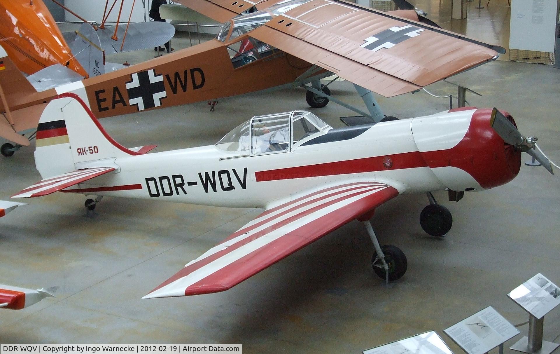 DDR-WQV, Yakovlav Yak-50 C/N 781206, Yakovlev Yak-50 at the Deutsches Museum Flugwerft Schleißheim, Oberschleißheim
