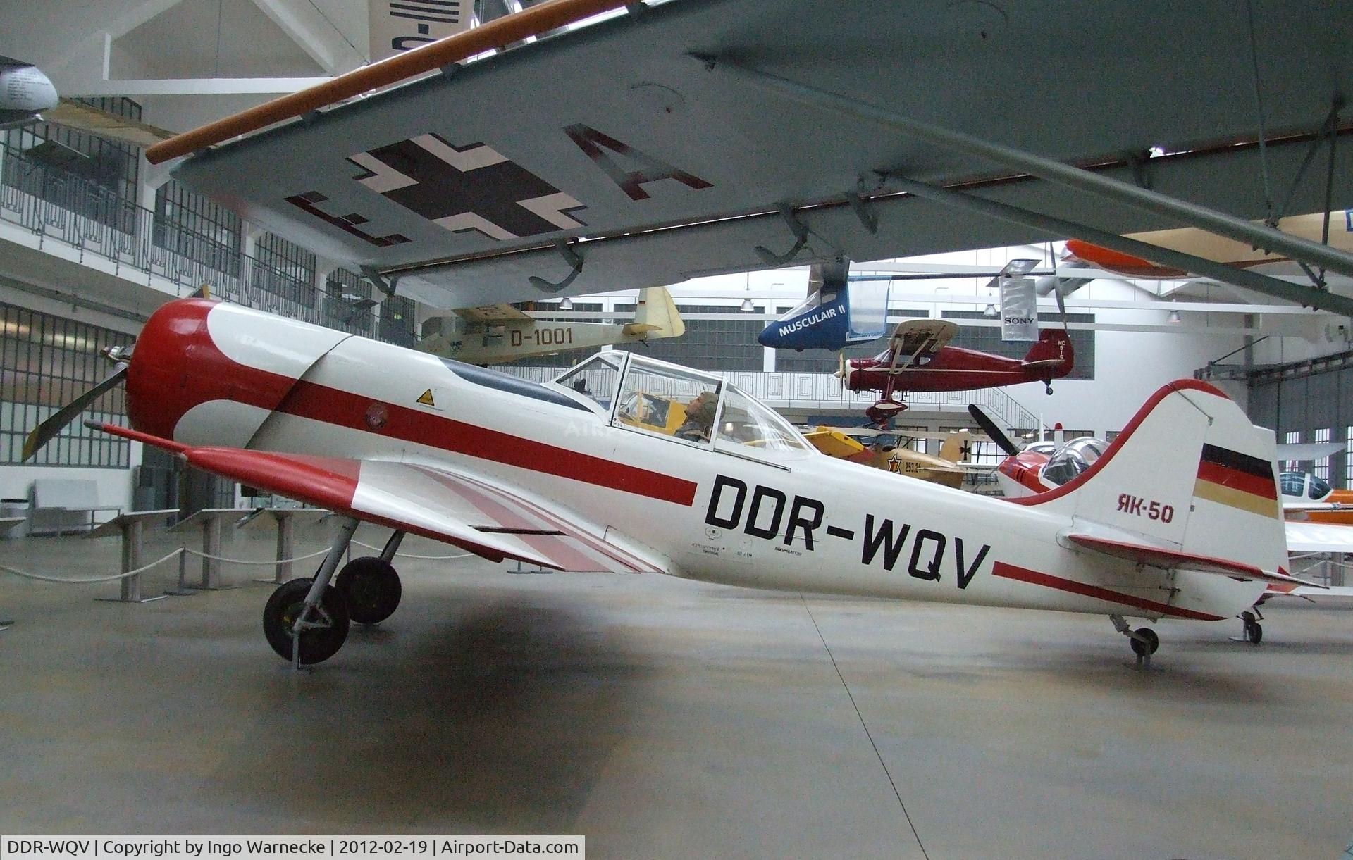 DDR-WQV, Yakovlav Yak-50 C/N 781206, Yakovlev Yak-50 at the Deutsches Museum Flugwerft Schleißheim, Oberschleißheim