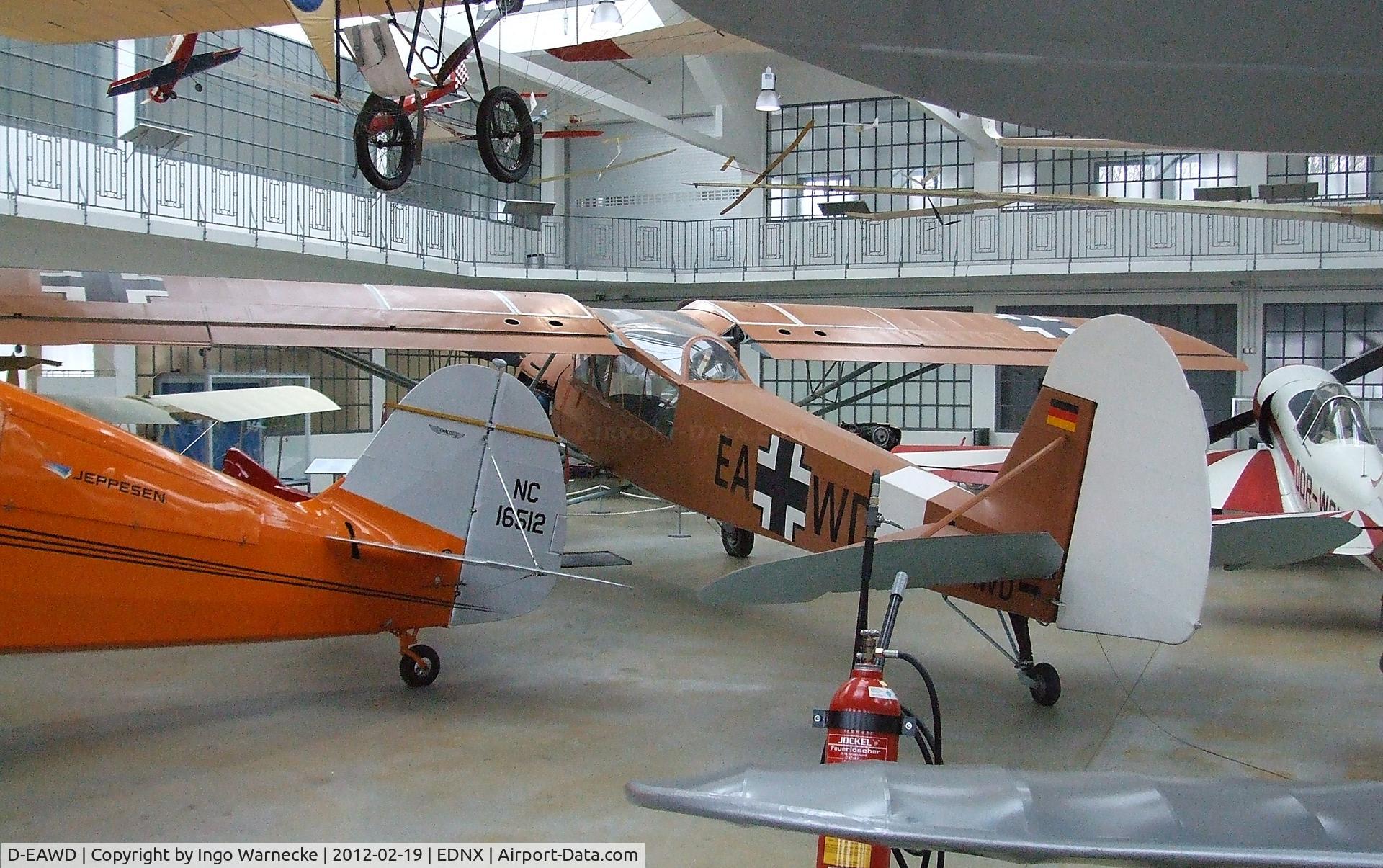 D-EAWD, Fieseler Fi-156C Storch C/N 5440, Fieseler Fi 156C Storch (a combo of german fuselage and tail with french Morane-Saulnier built wings, restoration completed 2003) at the Deutsches Museum Flugwerft Schleißheim, Oberschleißheim