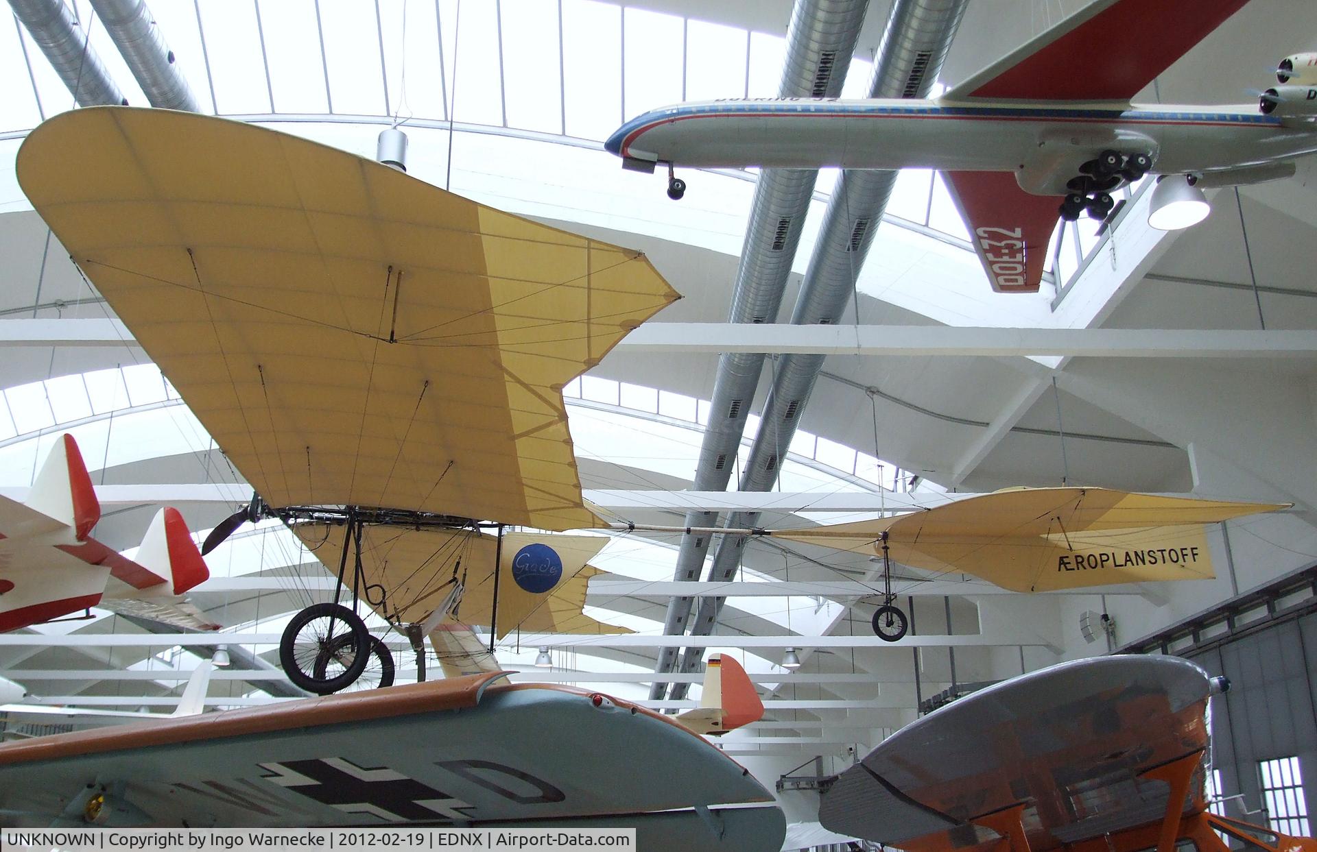 UNKNOWN, 2009 Roman Weller Flugzeugbau Grade 1909 Libelle replica C/N 01, Roman Weller Flugzeugbau Grade 1909 Libelle replica (did fly - and may do so again in short hops - but was never registered) at the Deutsches Museum Flugwerft Schleißheim, Oberschleißheim