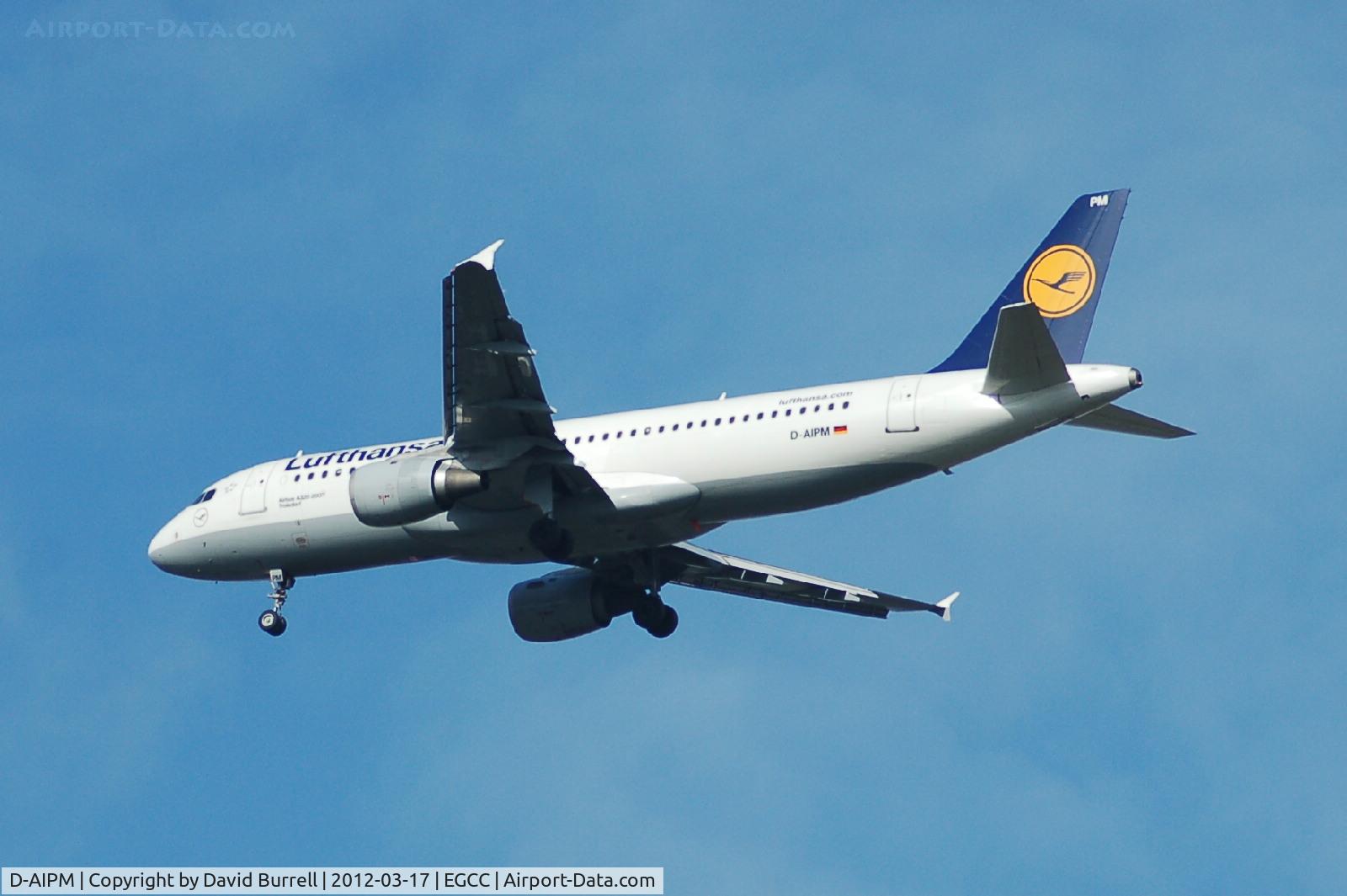 D-AIPM, 1990 Airbus A320-211 C/N 104, Lufthansa Airbus A320-211 on approach to Manchester Airport