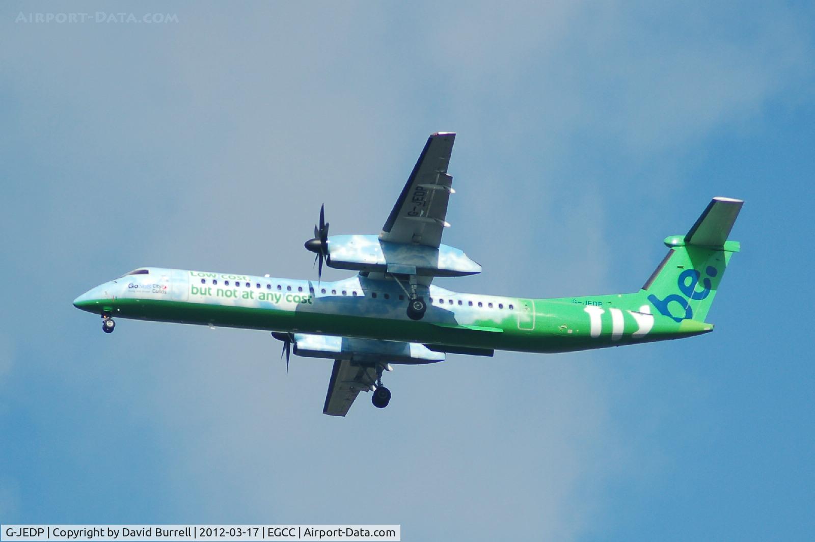 G-JEDP, 2003 De Havilland Canada DHC-8-402Q Dash 8 C/N 4085, Flybe De Havilland Canada DHC-8-402Q on approach to Manchester Airport.