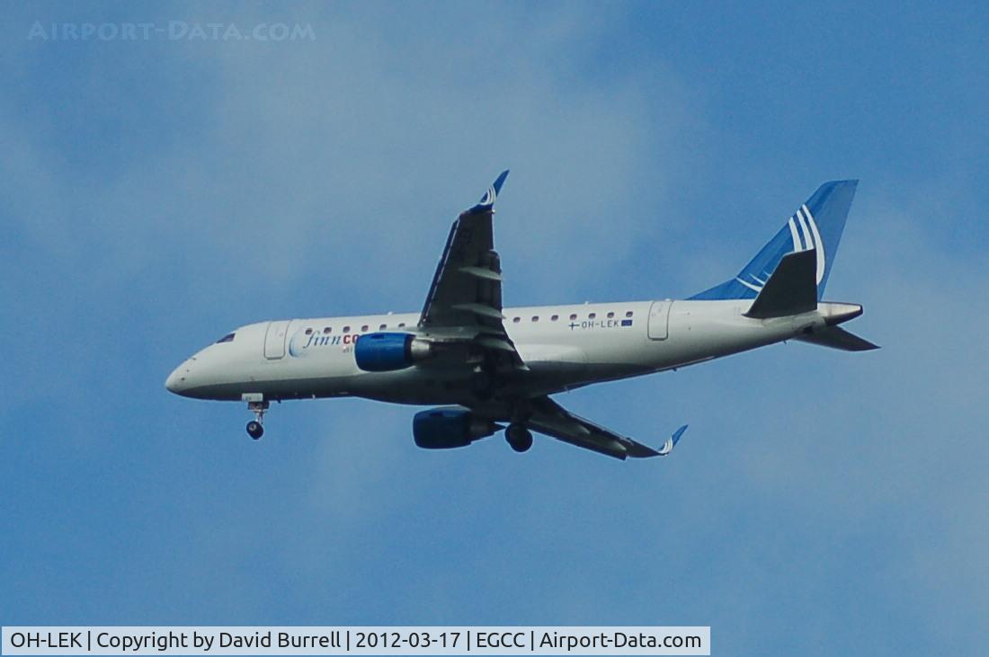 OH-LEK, 2006 Embraer 170ST (ERJ-170-100ST) C/N 17000127, Finncomm Airlines Embraer EMB 170LR on approach to Manchester Airport.