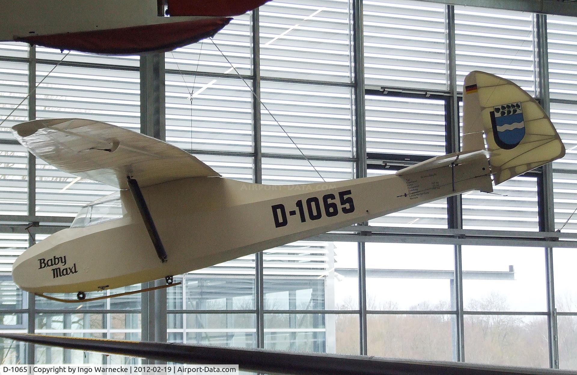 D-1065, 1944 Schneider Grunau Baby IIb C/N Not found D-1065, Schneider DFS 108-49 Grunau Baby IIb at the Deutsches Museum Flugwerft Schleißheim, Oberschleißheim