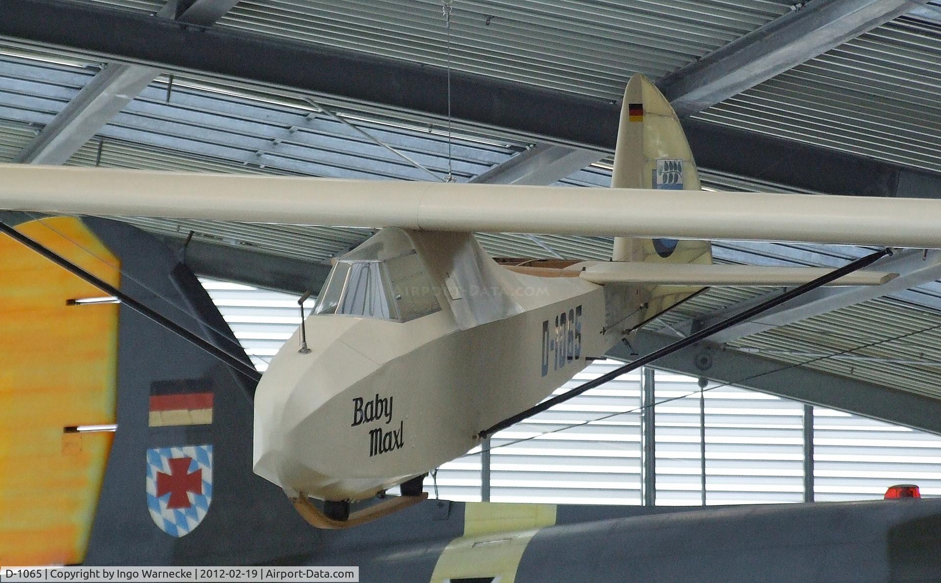 D-1065, 1944 Schneider Grunau Baby IIb C/N Not found D-1065, Schneider DFS 108-49 Grunau Baby IIb at the Deutsches Museum Flugwerft Schleißheim, Oberschleißheim