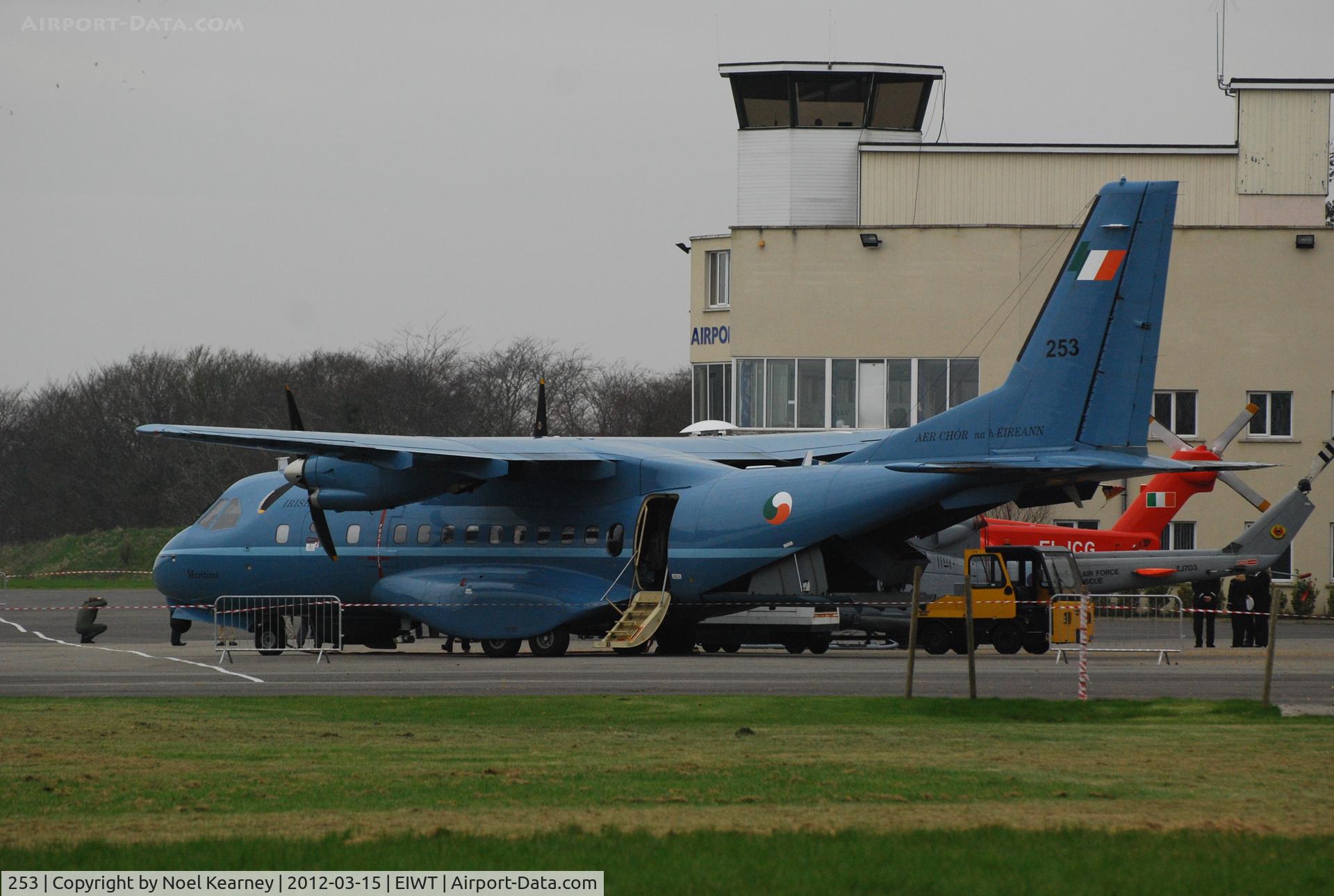 253, Airtech CN-235-100M C/N C094, Operated by the Irish Air Corp, this CASA CN.235 is shown on the apron at Weston.