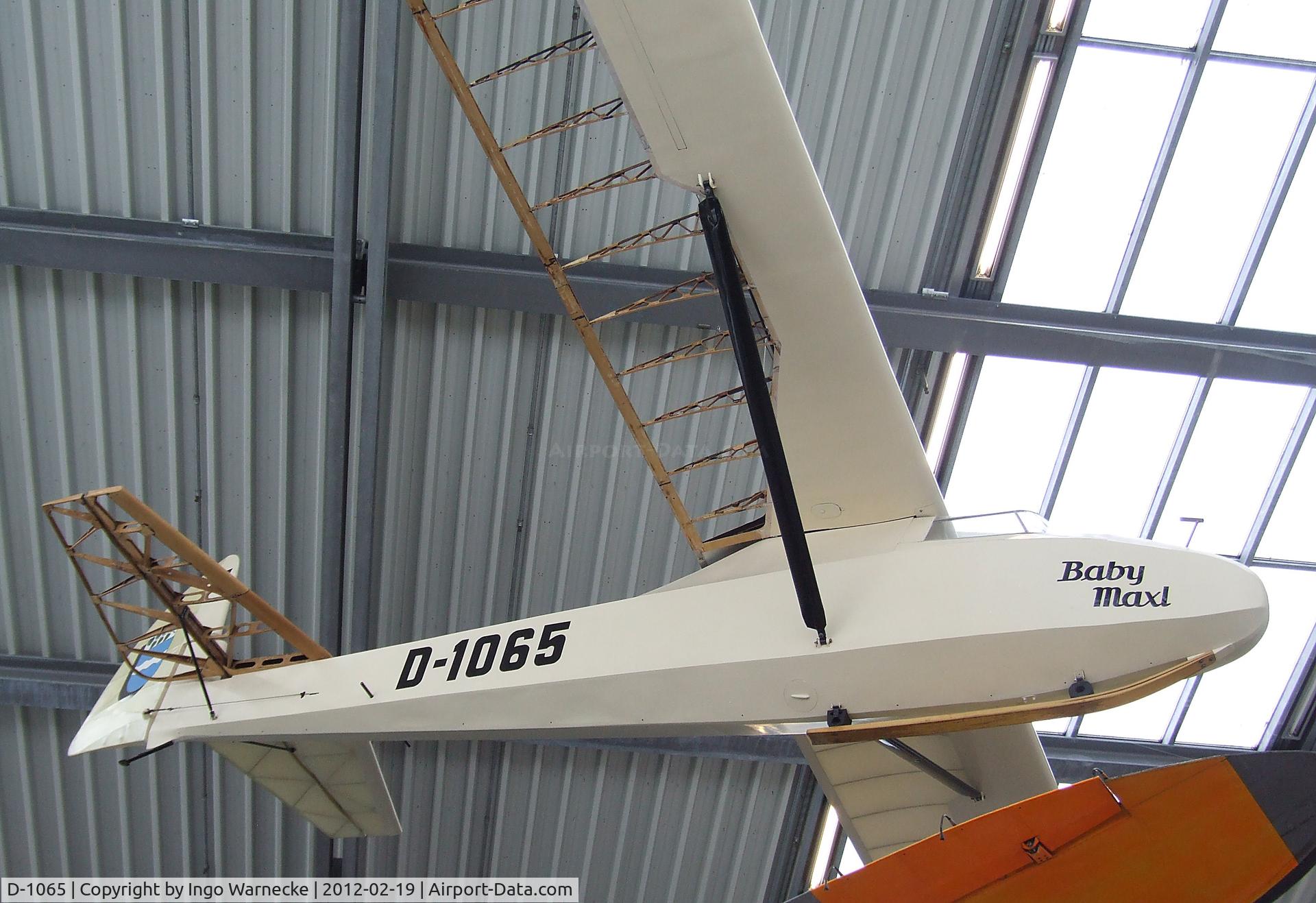 D-1065, 1944 Schneider Grunau Baby IIb C/N Not found D-1065, Schneider DFS 108-49 Grunau Baby IIb at the Deutsches Museum Flugwerft Schleißheim, Oberschleißheim