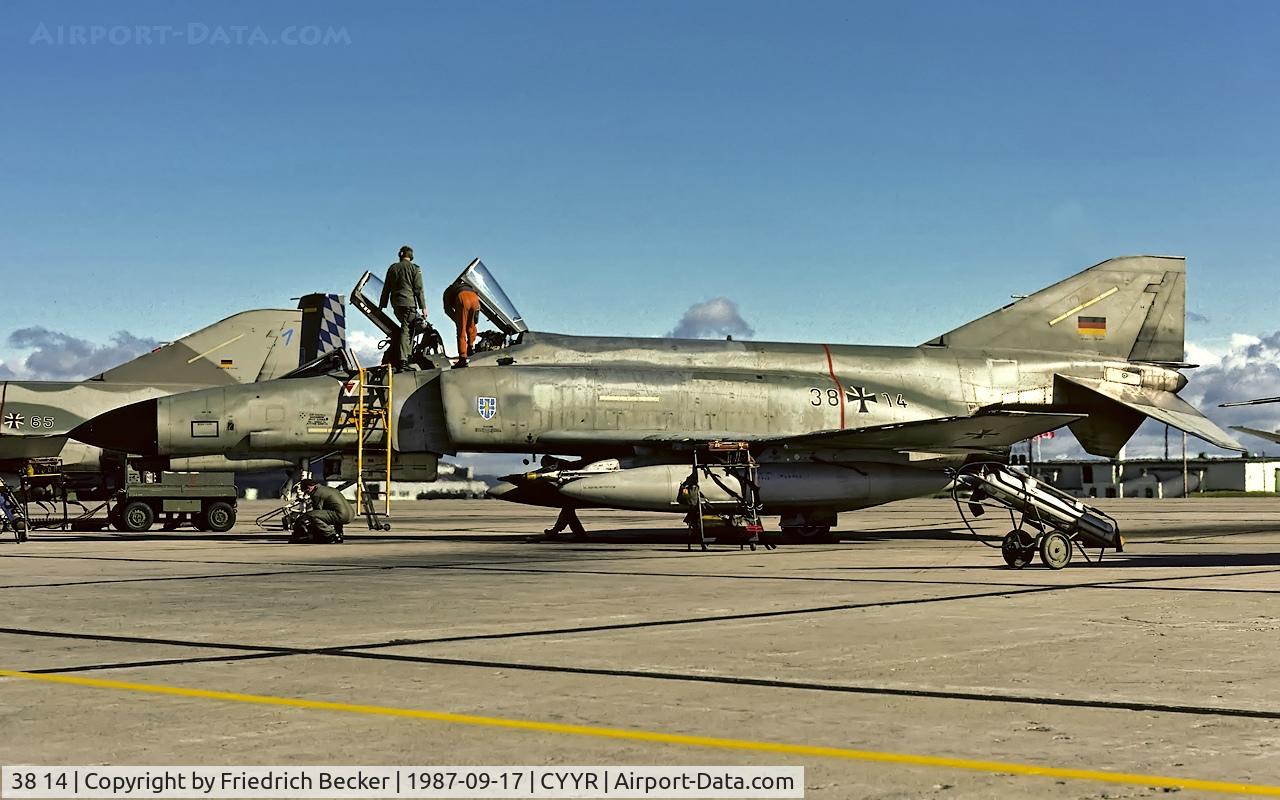 38 14, 1974 McDonnell Douglas F-4F Phantom II C/N 4646, flightline at CFB Goose Bay