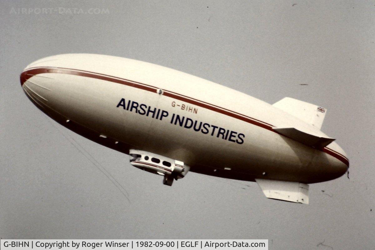 G-BIHN, 1981 Airship Industries Skyship 500 C/N 1214/02, At the Farnborough Airshow 1982.