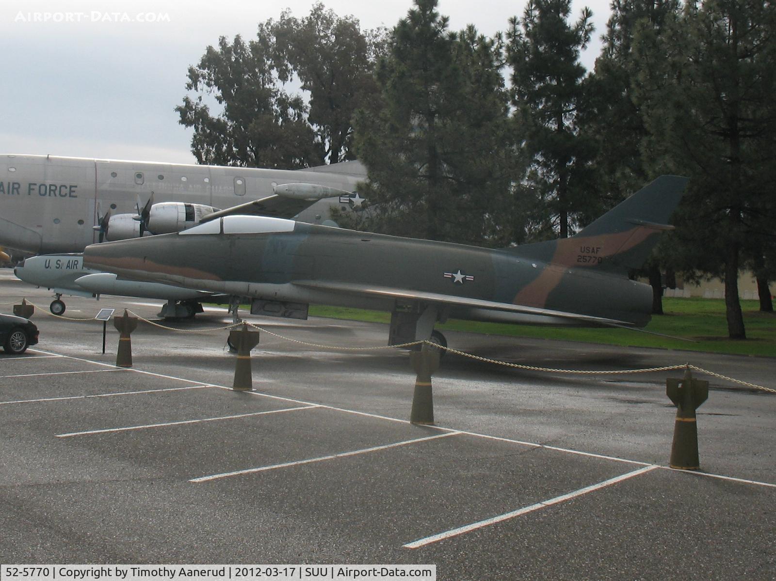 52-5770, North American F-100A Super Sabre C/N 192-15, North American F-100A-5-NA, c/n: 192-15, Travis AFB