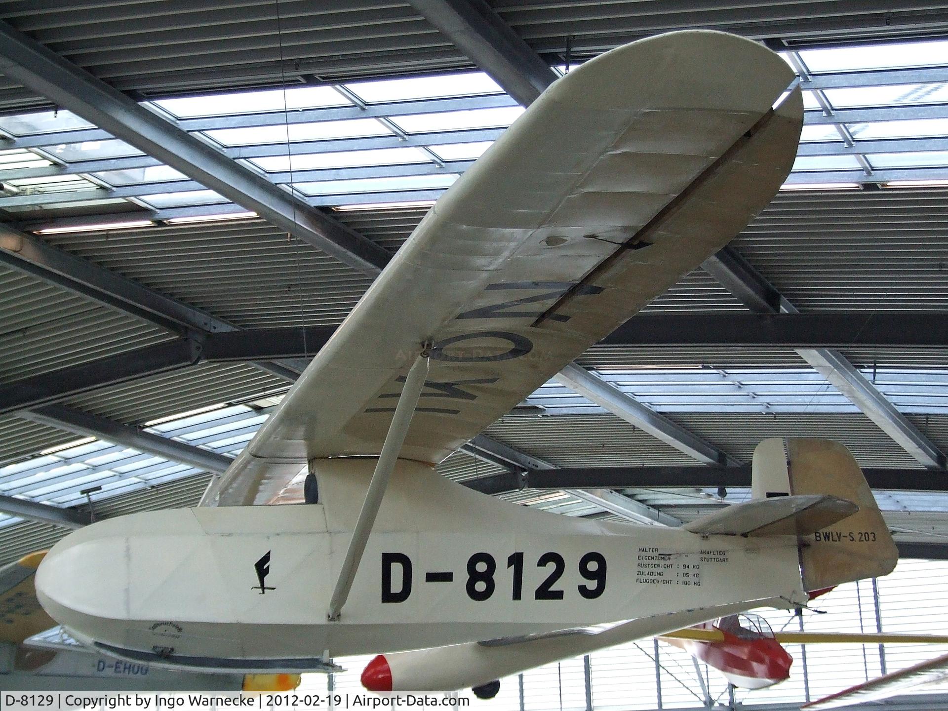 D-8129, 1942 Schempp-Hirth Hutter H 17a C/N 1, Schempp-Hirth Hütter H 17a at the Deutsches Museum Flugwerft Schleißheim, Oberschleißheim