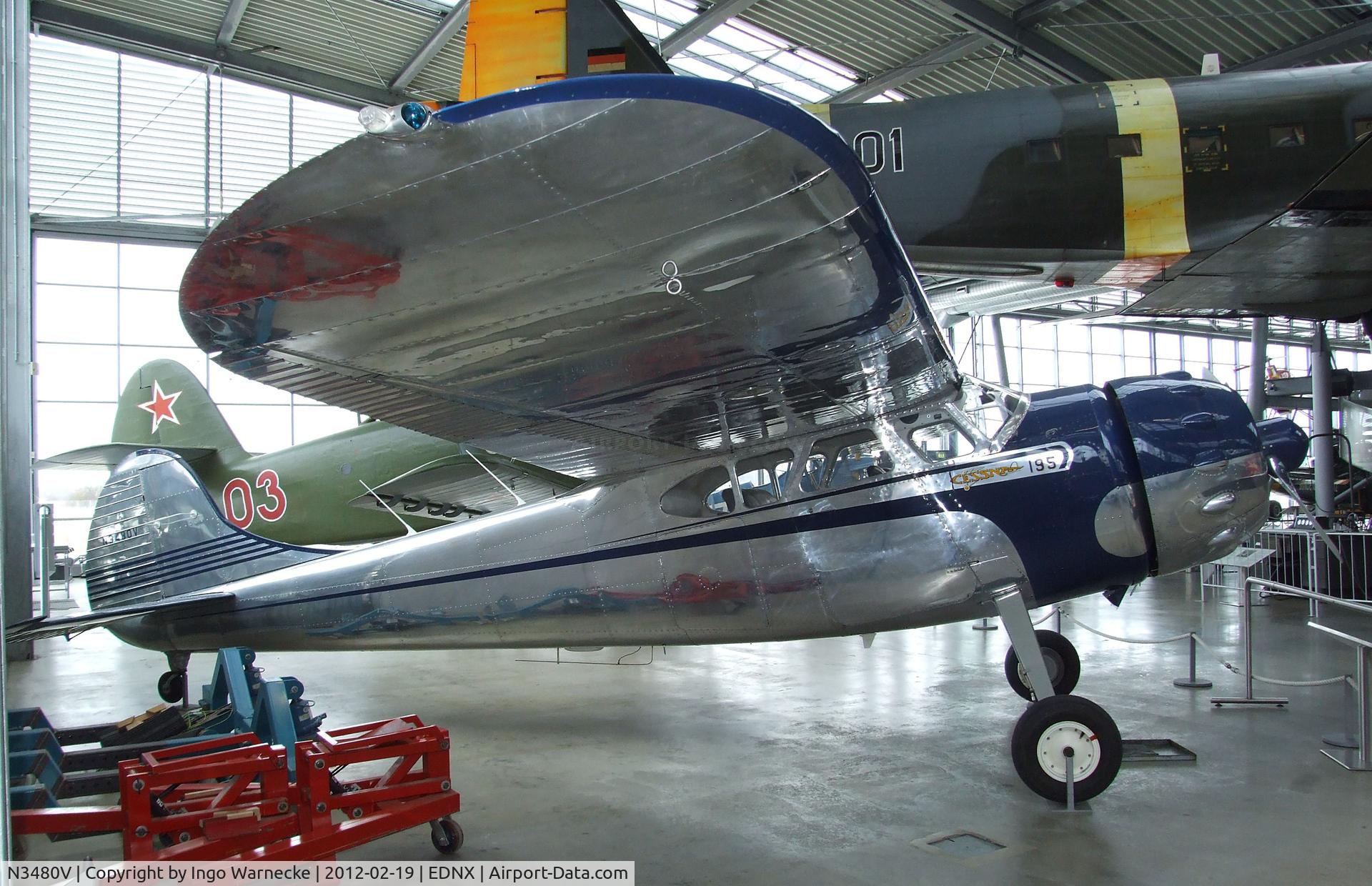 N3480V, Cessna 195 C/N 7180, Cessna 195 at the Deutsches Museum Flugwerft Schleißheim, Oberschleißheim